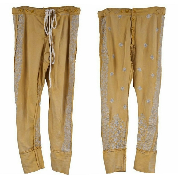 NWT Embroidered Whistlestop Underjohns Marigold Pants 228 Yellow Magnolia Pearl - Picture 9 of 13